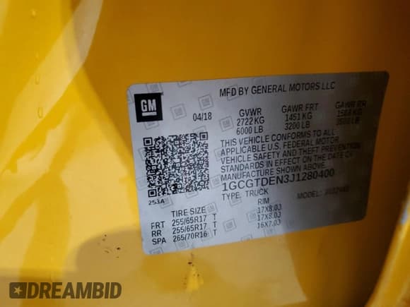 ✅ 2018 Chevrolet Colorado 4WD Z71 • VIN: 1GCGTDEN3J1280400 • Lot: 90836575. Listed on Copart with 78,424 mi. Free auction sales archive from the USA and detailed vehicle history report at DreamBid. Image 12.