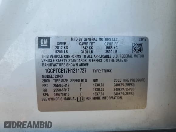 ✅ 2017 Chevrolet Colorado 4WD LT • VIN: 1GCPTCE17H1211727 • Lot: 82341295. Listed on Copart with 82,499 mi. Free auction sales archive from the USA and detailed vehicle history report at DreamBid. Image 12.