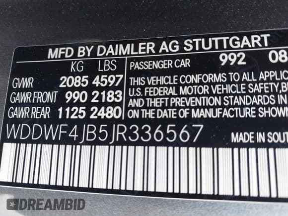 ✅ 2018 Mercedes-Benz C 300 • VIN: WDDWF4JB5JR336567 • Lot: 42435540. Listed on IAAI with 79,450 mi. Free auction sales archive from the USA and detailed vehicle history report at DreamBid. Image 9.