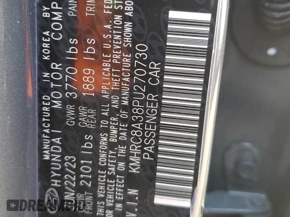 ✅ 2023 Hyundai Venue Limited • VIN: KMHRC8A38PU270730 • Lot: 83842955. Wystawiony na Copart z przebiegiem 8 864 mil. Bezpłatny archiwum sprzedaży aukcyjnych z USA i szczegółowy raport historii pojazdu na DreamBid. Zdjęcie 12.