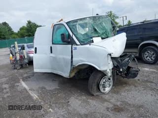 ✅ 2019 Chevrolet Express Cargo • VIN: 1GCWGAFP8K1209158 • Lot: 42873337. Listed on IAAI with 146,431 mi. Free auction sales archive from the USA and detailed vehicle history report at DreamBid. Image 1.