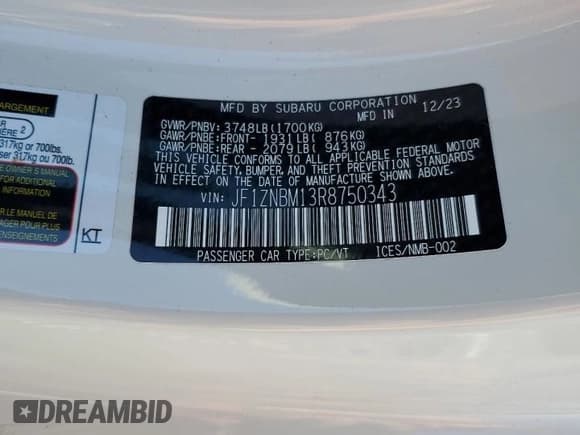 ✅ 2024 Toyota 86 TRUENO Edition • VIN: JF1ZNBM13R8750343 • Лот: 79406874. Опубликован ранее на Copart с пробегом 3 253 миль. Бесплатный доступ к архиву аукционных продаж из США и подробный отчёт об истории автомобиля на DreamBid. Изображение 15.