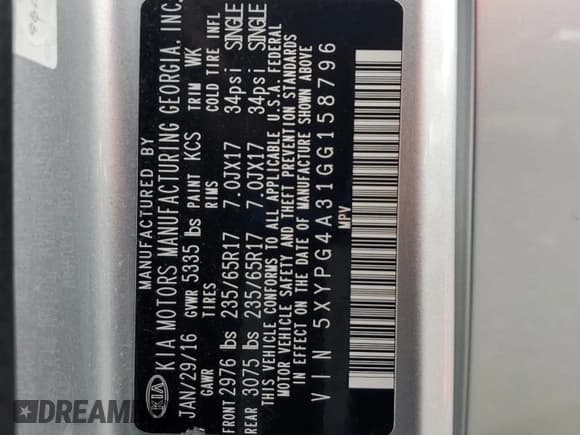 ✅ 2016 Kia Sorento LX • VIN: 5XYPG4A31GG158796 • Lot: 91732495. Wystawiony na Copart z przebiegiem Nie podano. Bezpłatny archiwum sprzedaży aukcyjnych z USA i szczegółowy raport historii pojazdu na DreamBid. Zdjęcie 13.