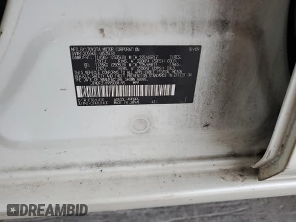 ✅ 2009 Toyota RAV4 Limited • VIN: JTMBF31V995008195 • Lot: 91492715. Listed on Copart with 222,540 mi. Free auction sales archive from the USA and detailed vehicle history report at DreamBid. Image 12.