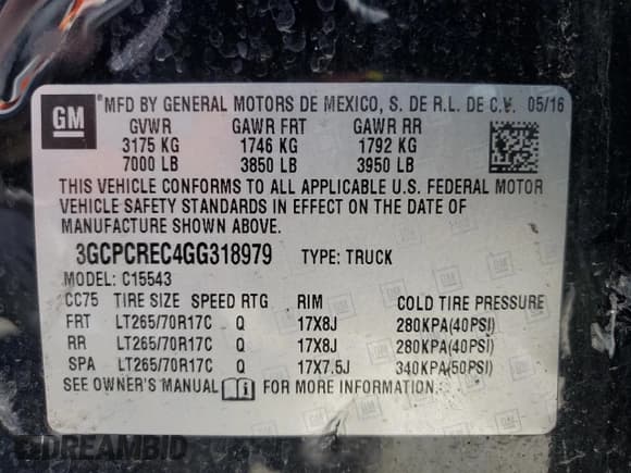 ✅ 2016 Chevrolet Silverado 1500 LT • VIN: 3GCPCREC4GG318979 • Lot: 89918915. Listed on Copart with 108,553 mi. Free auction sales archive from the USA and detailed vehicle history report at DreamBid. Image 12.