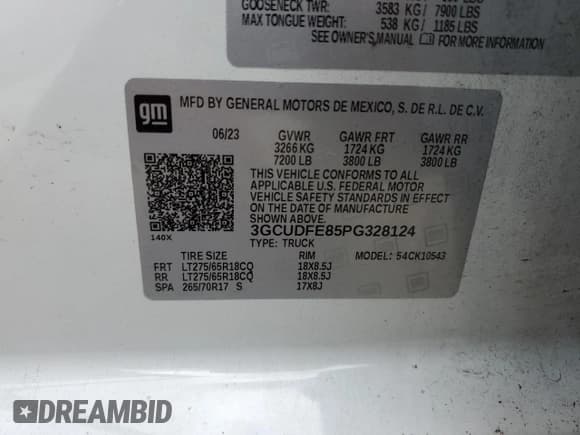 ✅ 2023 Chevrolet Silverado 1500 LT Trail Boss • VIN: 3GCUDFE85PG328124 • Lot: 61724685. Wystawiony na Copart z przebiegiem Nie podano. Bezpłatny archiwum sprzedaży aukcyjnych z USA i szczegółowy raport historii pojazdu na DreamBid. Zdjęcie 12.