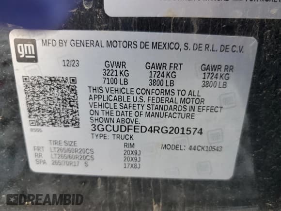 ✅ 2024 Chevrolet Silverado 1500 LT Trail Boss • VIN: 3GCUDFED4RG201574 • Lot: 72021395. Wystawiony na Copart z przebiegiem 42 184 mil. Bezpłatny archiwum sprzedaży aukcyjnych z USA i szczegółowy raport historii pojazdu na DreamBid. Zdjęcie 13.