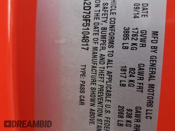 ✅ 2015 Chevrolet Corvette 1LT • VIN: 1G1YA2D79F5104817 • Lot: 65997165. Wystawiony na Copart z przebiegiem 36 284 mil. Bezpłatny archiwum sprzedaży aukcyjnych z USA i szczegółowy raport historii pojazdu na DreamBid. Zdjęcie 13.