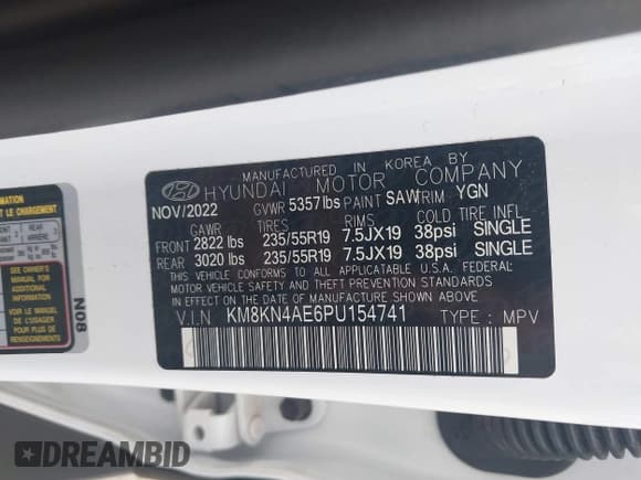 ✅ 2023 Hyundai Ioniq 5 SEL • VIN: KM8KN4AE6PU154741 • Lot: 42787595. Listed on IAAI with 38,829 mi. Free auction sales archive from the USA and detailed vehicle history report at DreamBid. Image 9.