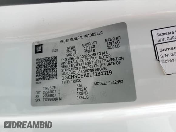 ✅ 2020 Chevrolet Colorado 2WD LT • VIN: 1GCHSCEA9L1184319 • Lot: 56107065. Listed on Copart with 75,830 mi. Free auction sales archive from the USA and detailed vehicle history report at DreamBid. Image 12.