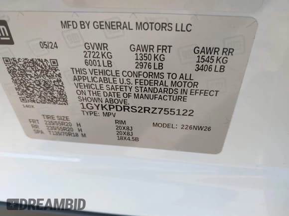 ✅ 2024 Cadillac XT6 AWD Premium Luxury • VIN: 1GYKPDRS2RZ755122 • Lot: 43121973. Wystawiony na IAAI z przebiegiem 907 mil. Bezpłatny archiwum sprzedaży aukcyjnych z USA i szczegółowy raport historii pojazdu na DreamBid. Zdjęcie 9.