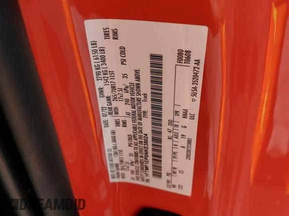 ✅ 2022 Ford F-150 XL • VIN: 1FTMF1EP0NKE38024 • Лот: 50261185. Опубликован ранее на Copart с пробегом 51 729 миль. Бесплатный доступ к архиву аукционных продаж из США и подробный отчёт об истории автомобиля на DreamBid. Изображение 12.