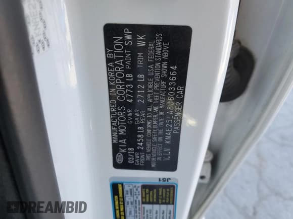 ✅ 2018 Kia Stinger Premium • VIN: KNAE25LA8J6033664 • Lot: 89204695. Listed on Copart with 75,691 mi. Free auction sales archive from the USA and detailed vehicle history report at DreamBid. Image 12.