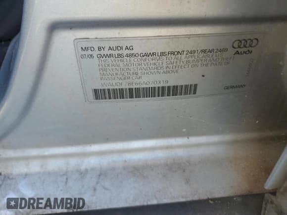 ✅ 2006 Audi A4 2.0T • VIN: WAUDF78E66A070319 • Лот: 81489795. Опубликован ранее на Copart с пробегом 136 903 миль. Бесплатный доступ к архиву аукционных продаж из США и подробный отчёт об истории автомобиля на DreamBid. Изображение 12.