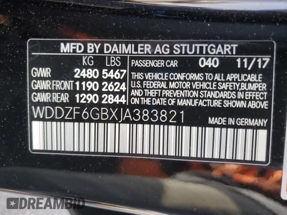 ✅ 2018 Mercedes-Benz E 400 • VIN: WDDZF6GBXJA383821 • Лот: 62692725. Опубликован ранее на Copart с пробегом 28 913 миль. Бесплатный доступ к архиву аукционных продаж из США и подробный отчёт об истории автомобиля на DreamBid. Изображение 12.