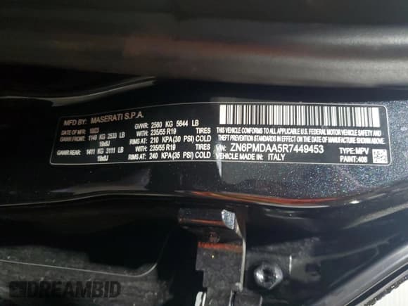 ✅ 2024 Maserati Grecale GT • VIN: ZN6PMDAA5R7449453 • Лот: 57809155. Опубликован ранее на Copart с пробегом 22 850 миль. Бесплатный доступ к архиву аукционных продаж из США и подробный отчёт об истории автомобиля на DreamBid. Изображение 13.