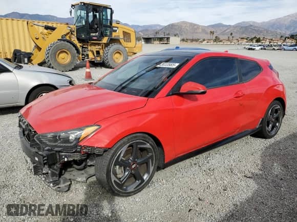 2019 Hyundai Veloster Turbo R-Spec z VIN KMHTH6AB5KU005369, wystawiony jako Copart lot #43833985 z przebiegiem 52 768 mil mil oraz Szkoda całkowita • Salvage title. Historia ofert i sprzedaży dostępna na DreamBid. Obrazek 1.