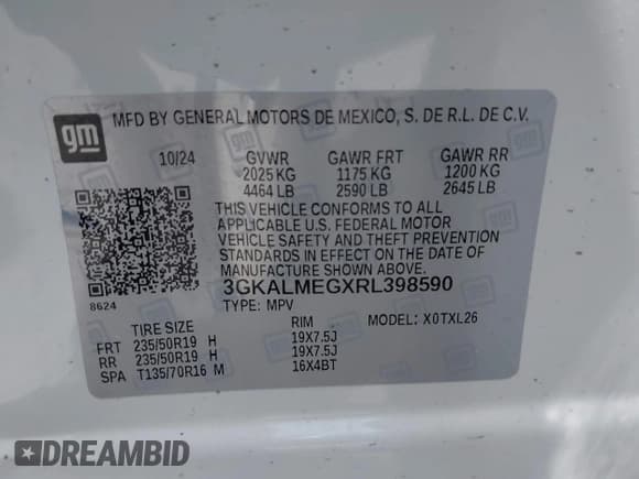 ✅ 2024 GMC Terrain SLE • VIN: 3GKALMEGXRL398590 • Lot: 42875577. Wystawiony na IAAI z przebiegiem 14 329 mil. Bezpłatny archiwum sprzedaży aukcyjnych z USA i szczegółowy raport historii pojazdu na DreamBid. Zdjęcie 9.