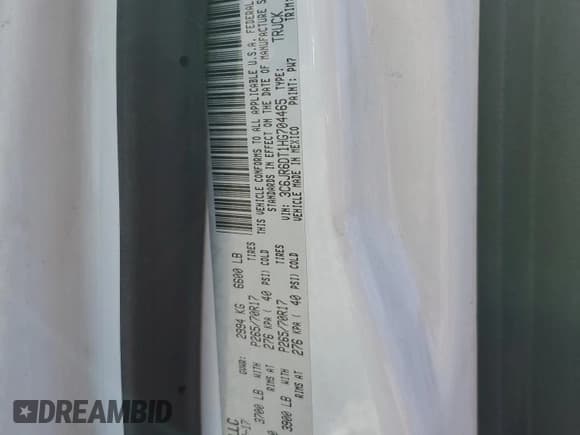 ✅ 2017 Ram 1500 Tradesman • VIN: 3C6JR6DT1HG704465 • Lot: 70374155. Listed on Copart with 228,877 mi. Free auction sales archive from the USA and detailed vehicle history report at DreamBid. Image 12.