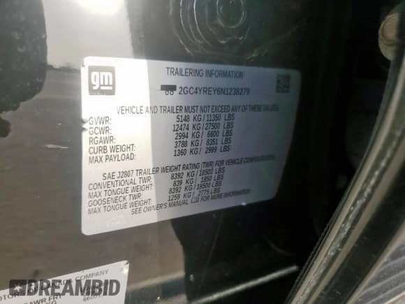 2022 Chevrolet Silverado 2500HD High Country with VIN 2GC4YREY6N1238279, listed as a Copart auction lot 59804805 with 43,249 mi miles and Clean title. Bid and sale history available at DreamBid. Image 12.