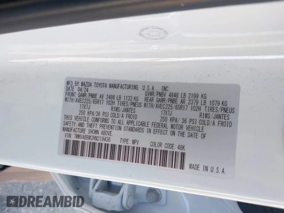 ✅ 2024 Mazda CX-50 S Preferred • VIN: 7MMVABBM3RN219436 • Lot: 43420206. Listed on IAAI with 10,199 mi. Free auction sales archive from the USA and detailed vehicle history report at DreamBid. Image 9.