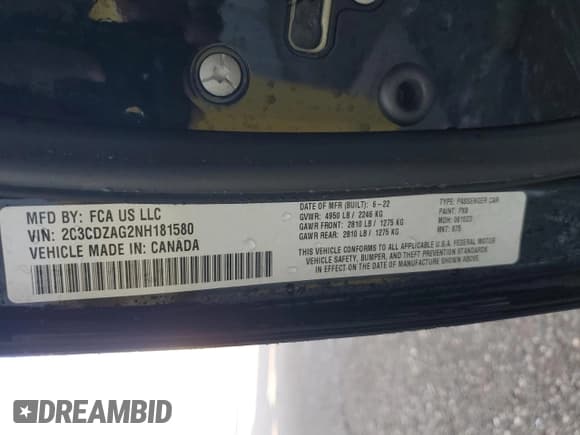 ✅ 2022 Dodge Challenger SXT • VIN: 2C3CDZAG2NH181580 • Lot: 80930863. Wystawiony na Copart z przebiegiem 29 646 mil. Bezpłatny archiwum sprzedaży aukcyjnych z USA i szczegółowy raport historii pojazdu na DreamBid. Zdjęcie 13.