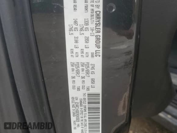 ✅ 2014 Chrysler Town & Country S • VIN: 2C4RC1HG6ER203929 • Lot: 55515695. Listed on Copart with 93,042 mi. Free auction sales archive from the USA and detailed vehicle history report at DreamBid. Image 13.