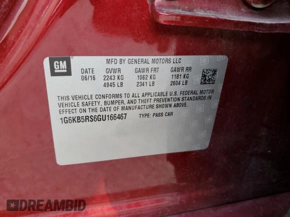 ✅ 2016 Cadillac CT6 AWD • VIN: 1G6KB5RS6GU166467 • Lot: 78072094. Listed on Copart with 120,443 mi. Free auction sales archive from the USA and detailed vehicle history report at DreamBid. Image 14.