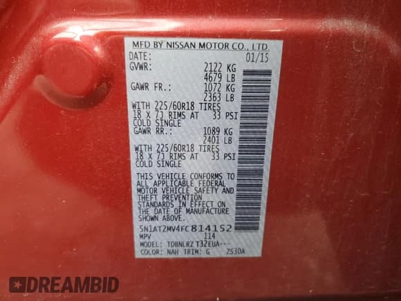 ✅ 2015 Nissan Rogue SL • VIN: 5N1AT2MV4FC814152 • Лот: 90423405. Опубликован ранее на Copart с пробегом 160 235 миль. Бесплатный доступ к архиву аукционных продаж из США и подробный отчёт об истории автомобиля на DreamBid. Изображение 13.