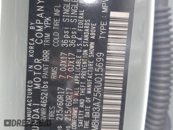 ✅ 2024 Hyundai Kona • VIN: KM8HB3A75RU015699 • Лот: 45354765. Опубликован ранее на Copart с пробегом 4 764 миль. Бесплатный доступ к архиву аукционных продаж из США и подробный отчёт об истории автомобиля на DreamBid. Изображение 13.