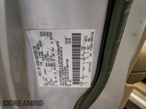 ✅ 2007 Ford Explorer XLT • VIN: 1FMEU73E37UB07326 • Lot: 95713275. Listed on Copart with 141,885 mi. Free auction sales archive from the USA and detailed vehicle history report at DreamBid. Image 13.