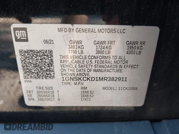 ✅ 2021 Chevrolet Suburban LT • VIN: 1GNSKCKD1MR382911 • Lot: 43016739. Wystawiony na IAAI z przebiegiem 210 049 mil. Bezpłatny archiwum sprzedaży aukcyjnych z USA i szczegółowy raport historii pojazdu na DreamBid. Zdjęcie 9.