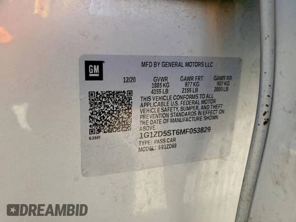 2021 Chevrolet Malibu LT z VIN 1G1ZD5ST6MF053829, wystawiony jako Copart lot #71311125 z przebiegiem 99 292 mil mil oraz Szkoda całkowita • Salvage title. Historia ofert i sprzedaży dostępna na DreamBid. Obrazek 13.