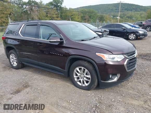 2020 Chevrolet Traverse LT with VIN 1GNEVHKWXLJ319645, listed as a IAAI auction lot 43330855 with 131,084 mi miles and . Bid and sale history available at DreamBid. Image 1.