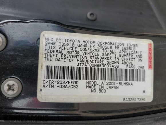 ✅ 1994 Toyota Celica ST • VIN: JT2AT00N8R0007436 • Lot: 66659685. Wystawiony na Copart z przebiegiem 299 279 mil. Bezpłatny archiwum sprzedaży aukcyjnych z USA i szczegółowy raport historii pojazdu na DreamBid. Zdjęcie 12.