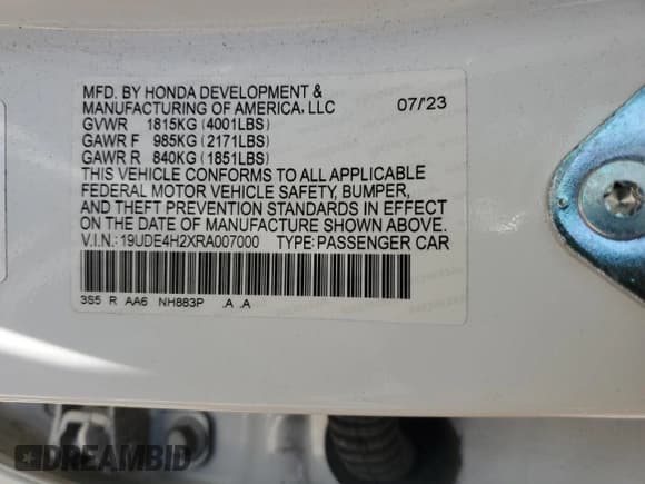 ✅ 2024 Acura Integra • VIN: 19UDE4H2XRA007000 • Lot: 66711805. Wystawiony na Copart z przebiegiem Nie podano. Bezpłatny archiwum sprzedaży aukcyjnych z USA i szczegółowy raport historii pojazdu na DreamBid. Zdjęcie 13.