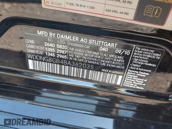 ✅ 2011 Mercedes-Benz S 550 • VIN: WDDNG8GB4BA362035 • Lot: 42134250. Listed on IAAI with 90,217 mi. Free auction sales archive from the USA and detailed vehicle history report at DreamBid. Image 9.