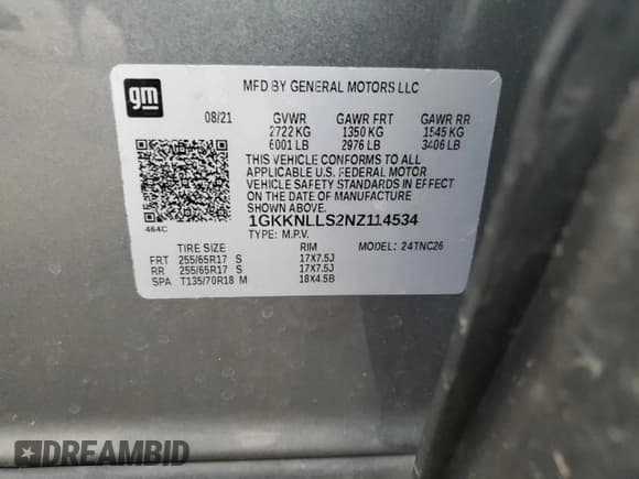 ✅ 2022 GMC Acadia AT4 • VIN: 1GKKNLLS2NZ114534 • Lot: 91641335. Listed on Copart with 39,841 mi. Free auction sales archive from the USA and detailed vehicle history report at DreamBid. Image 13.