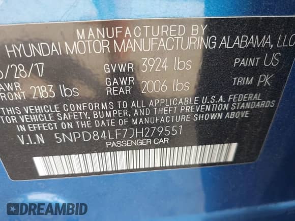 2018 Hyundai Elantra Value Edition z VIN 5NPD84LF7JH279551, wystawiony jako IAAI lot #40075962 z przebiegiem 91 961 mil mil oraz . Historia ofert i sprzedaży dostępna na DreamBid. Obrazek 9.