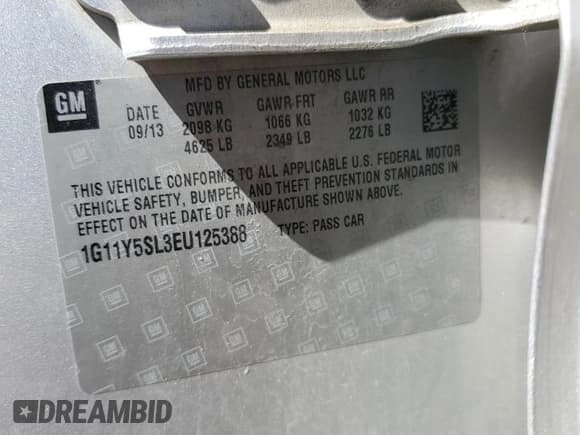 ✅ 2014 Chevrolet Impala LS • VIN: 1G11Y5SL3EU125388 • Лот: 61228854. Опубликован ранее на Copart с пробегом 149 484 миль. Бесплатный доступ к архиву аукционных продаж из США и подробный отчёт об истории автомобиля на DreamBid. Изображение 13.