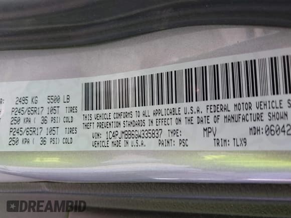 ✅ 2016 Jeep Cherokee Trailhawk • VIN: 1C4PJMBB6GW335837 • Lot: 41547478. Listed on IAAI with 236,483 mi. Free auction sales archive from the USA and detailed vehicle history report at DreamBid. Image 9.