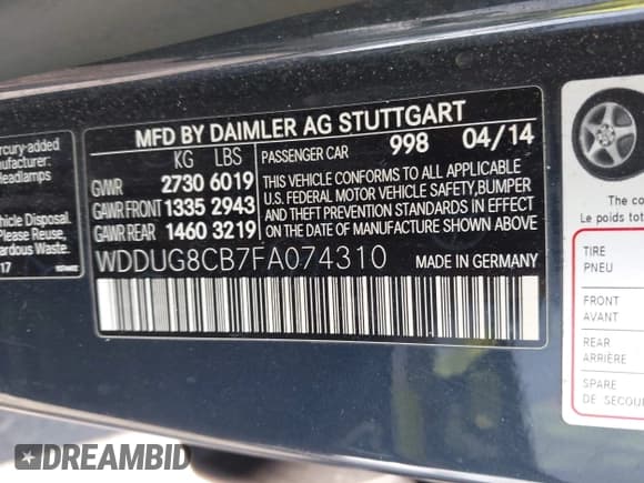 ✅ 2015 Mercedes-Benz S 550 • VIN: WDDUG8CB7FA074310 • Лот: 42899556. Опубликован ранее на IAAI с пробегом 186 028 миль. Бесплатный доступ к архиву аукционных продаж из США и подробный отчёт об истории автомобиля на DreamBid. Изображение 9.