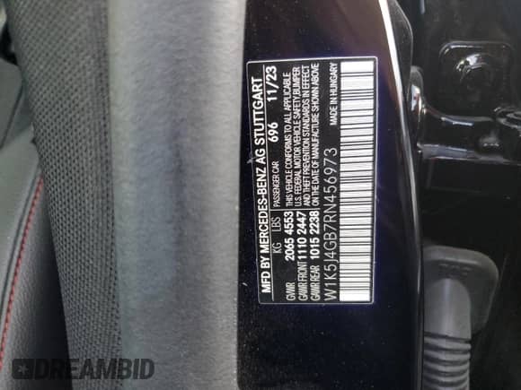 2024 Mercedes-Benz CLA 250 с VIN W1K5J4GB7RN456973, выставлен на аукционе Copart как лот 71815855 с пробегом 6 807 миль миль и Списание • Salvage title. История ставок и продаж доступна на DreamBid. Изображение 12.