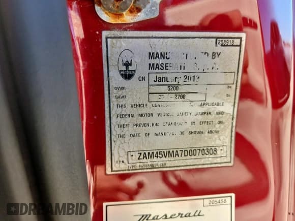 ✅ 2013 Maserati GranTurismo Sport • VIN: ZAM45VMA7D0070308 • Lot: 90467755. Wystawiony na Copart z przebiegiem 32 573 mil. Bezpłatny archiwum sprzedaży aukcyjnych z USA i szczegółowy raport historii pojazdu na DreamBid. Zdjęcie 12.