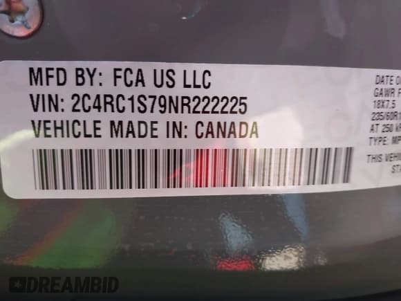 ✅ 2022 Chrysler Pacifica Hybrid Limited • VIN: 2C4RC1S79NR222225 • Лот: 41443021. Опубликован ранее на IAAI с пробегом 10 978 миль. Бесплатный доступ к архиву аукционных продаж из США и подробный отчёт об истории автомобиля на DreamBid. Изображение 9.