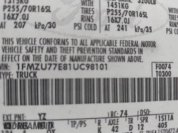 ✅ 2001 Ford Explorer Sport Trac • VIN: 1FMZU77E81UC98101 • Lot: 43143062. Wystawiony na IAAI z przebiegiem 183 323 mil. Bezpłatny archiwum sprzedaży aukcyjnych z USA i szczegółowy raport historii pojazdu na DreamBid. Zdjęcie 9.