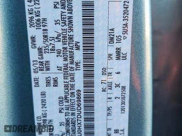 ✅ 2013 Ford Escape SEL • VIN: 1FMCU0HX7DUD69869 • Lot: 91350505. Wystawiony na Copart z przebiegiem 124 803 mil. Bezpłatny archiwum sprzedaży aukcyjnych z USA i szczegółowy raport historii pojazdu na DreamBid. Zdjęcie 13.