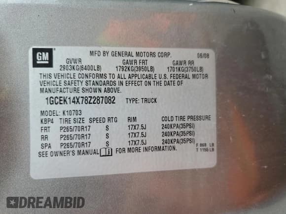 ✅ 2008 Chevrolet Silverado 1500 Work Truck • VIN: 1GCEK14X78Z287082 • Lot: 73227224. Listed on Copart with 133,923 mi. Free auction sales archive from the USA and detailed vehicle history report at DreamBid. Image 12.