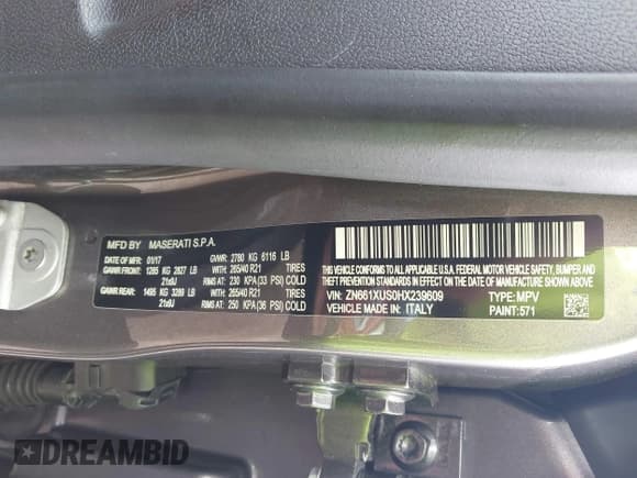 ✅ 2017 Maserati Levante • VIN: ZN661XUS0HX239609 • Lot: 42435074. Listed on IAAI with 74,666 mi. Free auction sales archive from the USA and detailed vehicle history report at DreamBid. Image 9.