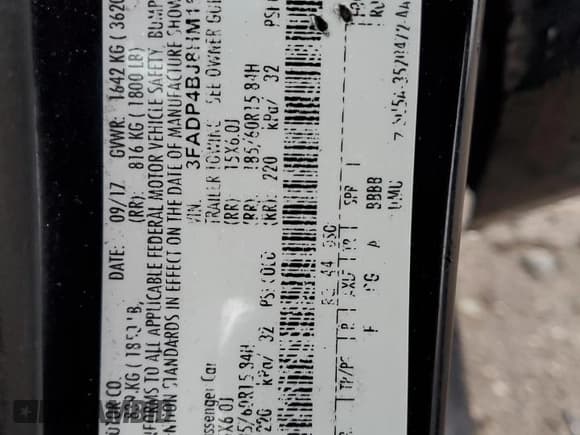 ✅ 2017 Ford Fiesta SE • VIN: 3FADP4BJ8HM157364 • Lot: 93538655. Listed on Copart with 112,941 mi. Free auction sales archive from the USA and detailed vehicle history report at DreamBid. Image 13.